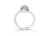 White gold Fancy Pink Marquise  Cut Halo Diamond Ring with Pave Band and Four-Prong Setting_27