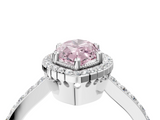 White gold Fancy Pink Marquise  Cut Halo Diamond Ring with Pave Band and Four-Prong Setting_28