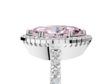 White gold Fancy Pink Marquise  Cut Halo Diamond Ring with Pave Band and Four-Prong Setting_29