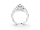 White gold Fancy Pink Marquise Cut Halo Diamond Ring with Round  Split Shank and Prong Setting_130