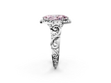 White gold Fancy Pink Marquise  Cut Halo Diamond Ring with Scrollwork Band and Four-Prong Setting_74
