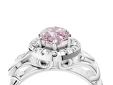 White gold Fancy Pink Marquise  Cut Halo Diamond Ring with Scrollwork Band and Four-Prong Setting_76