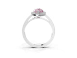 White gold Fancy Pink Marquise Cut Halo Diamond Ring with Solitaire Band and Prong Setting_3