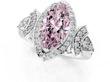 White gold Fancy Pink Marquise Cut Halo Diamond Split Shank Engagement Ring with Four-Prong Setting_13