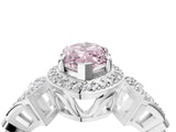White gold Fancy Pink Marquise Cut Halo Diamond Split Shank Engagement Ring with Four-Prong Setting_16