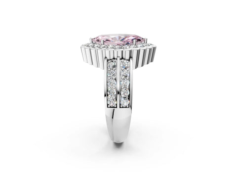 White gold Fancy Pink Marquise Cut Halo Diamond Split Shank Ring with Scalloped Prong Setting_14