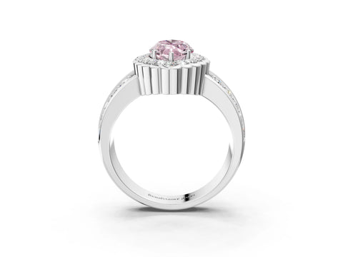 White gold Fancy Pink Marquise Cut Halo Diamond Split Shank Ring with Scalloped Prong Setting_15