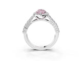 White gold Fancy Pink Marquise Cut Halo Pavé Diamond Engagement Ring with Split Shank and Four-Prong Setting_6