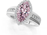 White gold Fancy Pink Marquise  Cut Halo Pave Band Four-Prong Ring_72