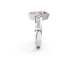 White gold Fancy Pink Marquise  Cut Halo Pave Band Four-Prong Ring_74