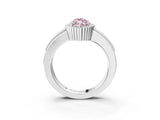 White gold Fancy Pink Marquise  Cut Halo Pave Band Four-Prong Ring_75