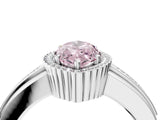White gold Fancy Pink Marquise  Cut Halo Pave Band Four-Prong Ring_76