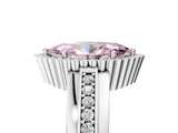 White gold Fancy Pink Marquise  Cut Halo Pave Band Four-Prong Ring_77