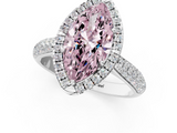 White gold Fancy Pink Marquise  Cut Halo Pave Band Four-Prong Setting Ring_38