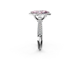 White gold Fancy Pink Marquise  Cut Halo Pave Band Four-Prong Setting Ring_39