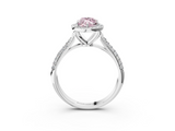 White gold Fancy Pink Marquise  Cut Halo Pave Band Four-Prong Setting Ring_41