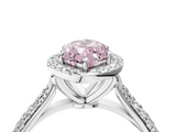 White gold Fancy Pink Marquise  Cut Halo Pave Band Four-Prong Setting Ring_41