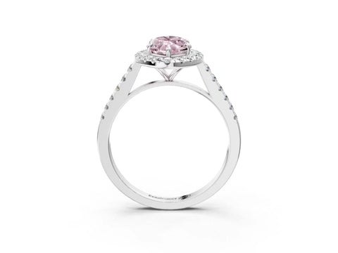 White gold Fancy Pink Marquise Cut Halo Pave Diamond Engagement Ring with Four-Prong Setting_39