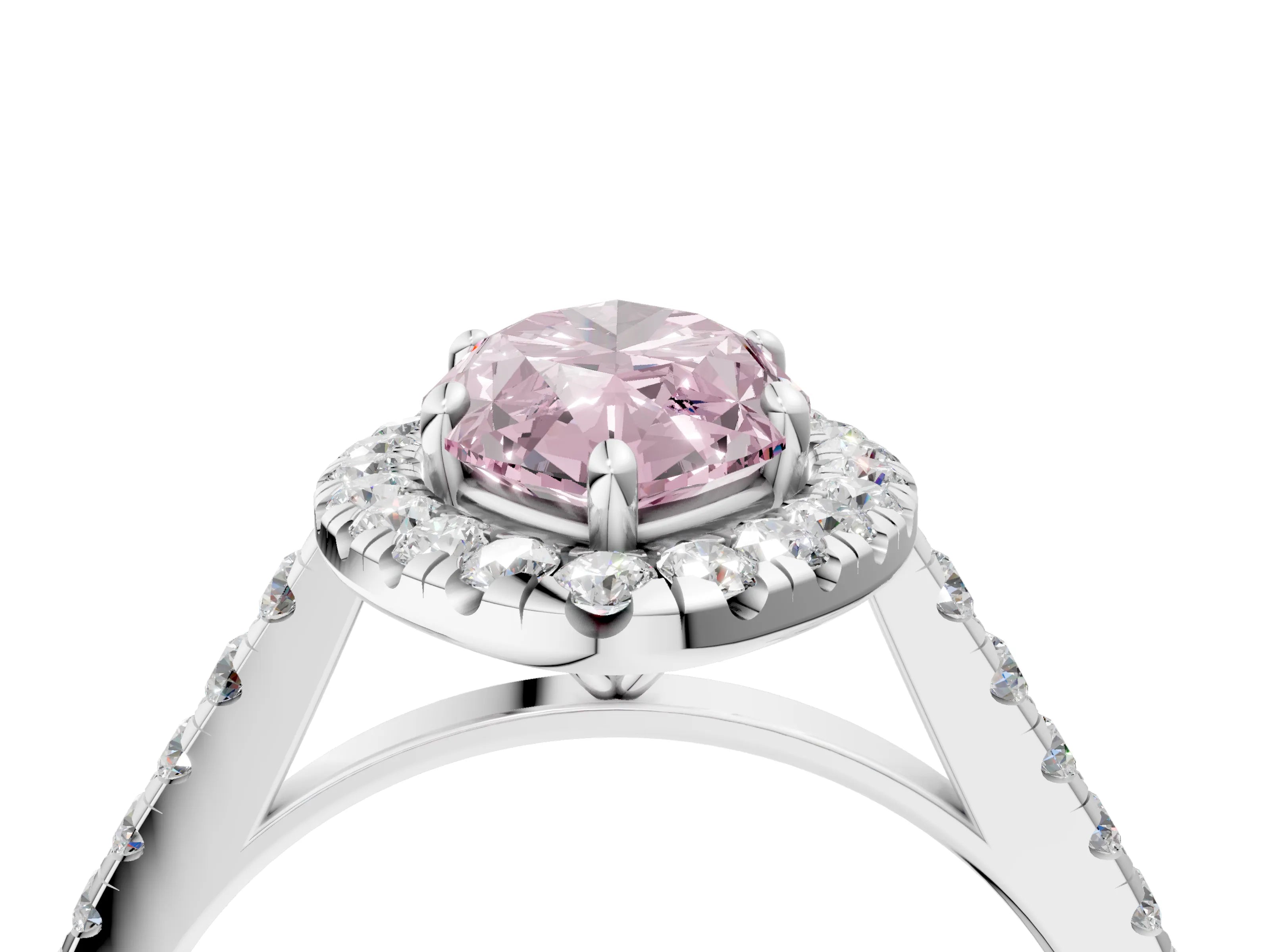 White gold Fancy Pink Marquise Cut Halo Pave Diamond Engagement Ring with Four-Prong Setting_40