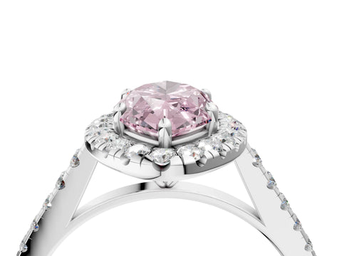 White gold Fancy Pink Marquise Cut Halo Pave Diamond Engagement Ring with Four-Prong Setting_40