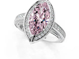 White gold Fancy Pink Marquise  Cut Halo Pave Split Shank Prong Setting Ring_34