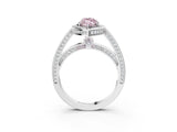 White gold Fancy Pink Marquise  Cut Halo Pave Split Shank Prong Setting Ring_35