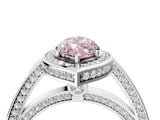 White gold Fancy Pink Marquise  Cut Halo Pave Split Shank Prong Setting Ring_37