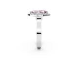 White gold Fancy Pink Marquise Cut Halo Round Diamond Twist Band with Four-Prong Setting_26