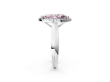 White gold Fancy Pink Marquise  Cut Halo Solitaire Engagement Ring with Square Band and Four-Prong Setting_134
