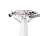 White gold Fancy Pink Marquise  Cut Halo Solitaire Engagement Ring with Square Band and Four-Prong Setting_137