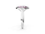 White gold Fancy Pink Marquise  Cut Halo Solitaire Engagement Ring with Square Band and Four-Prong Setting_14