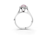 White gold Fancy Pink Marquise  Cut Halo Solitaire Engagement Ring with Square Band and Four-Prong Setting_146