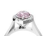 White gold Fancy Pink Marquise  Cut Halo Solitaire Engagement Ring with Square Band and Four-Prong Setting_147