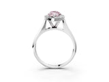 White gold Fancy Pink Marquise  Cut Halo Solitaire Engagement Ring with Square Band and Four-Prong Setting_93