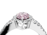 White gold Fancy Pink Marquise  Cut Halo Split Shank Diamond Ring with Four-Prong Setting_49