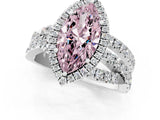 White gold Fancy Pink Marquise  Cut Halo Split Shank Prong Setting Ring_27