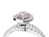 White gold Fancy Pink Marquise  Cut Halo Split Shank Prong Setting Ring_28