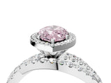 White gold Fancy Pink Marquise  Cut Halo Split Shank Prong Setting Ring_30