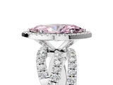 White gold Fancy Pink Marquise  Cut Halo Split Shank Prong Setting Ring_31