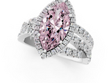 White gold Fancy Pink Marquise  Cut Halo Split Shank Prong Setting Ring_63