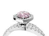 White gold Fancy Pink Marquise  Cut Halo Split Shank Prong Setting Ring_66