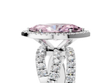 White gold Fancy Pink Marquise  Cut Halo Split Shank Prong Setting Ring_67