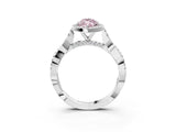 White gold Fancy Pink Marquise Cut Halo Twist Band with Four-Prong Setting_87