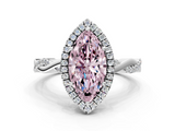 White gold Fancy Pink Marquise  Cut Halo Twisted Band Four-Prong Ring_20