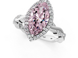 White gold Fancy Pink Marquise  Cut Halo Twisted Band Four-Prong Ring_21