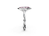 White gold Fancy Pink Marquise  Cut Halo Twisted Band Four-Prong Ring_22