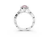 White gold Fancy Pink Marquise  Cut Halo Twisted Band Four-Prong Ring_23