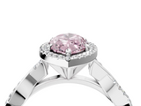 White gold Fancy Pink Marquise  Cut Halo Twisted Band Four-Prong Ring_24