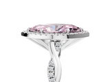 White gold Fancy Pink Marquise  Cut Halo Twisted Band Four-Prong Ring_25