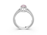 White gold Fancy Pink Marquise  Cut Milgrain Channel Set Engagement Ring with Solitaire Prong Setting_68